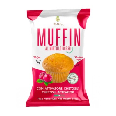 Dr. Keto - Muffin ripieno al Mirtillo Rosso - 60 g | Vendita online