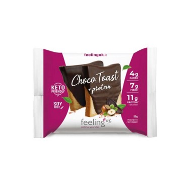 Feeling Ok - Choco Toast Start - 50 g | TOAST CHETOGENICO GLASSATO AL CACAO | Vendita Online