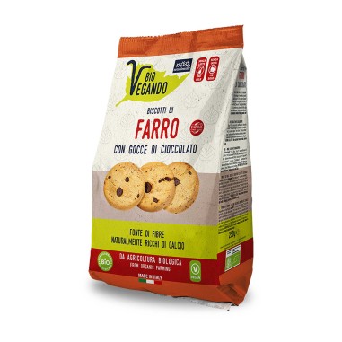 Sottolestelle - BioVegando Biscotti di Farro con Gocce di Cioccolato - 250 g